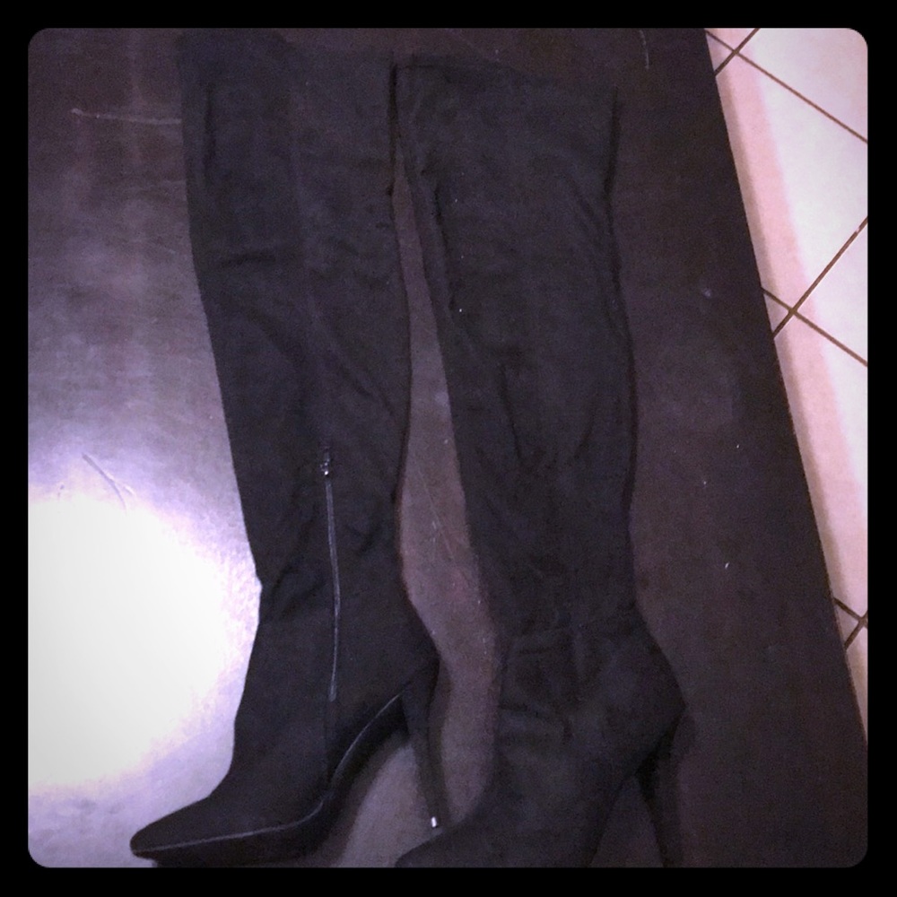 Black Thigh High Boots NEVER BEEN USED!!!